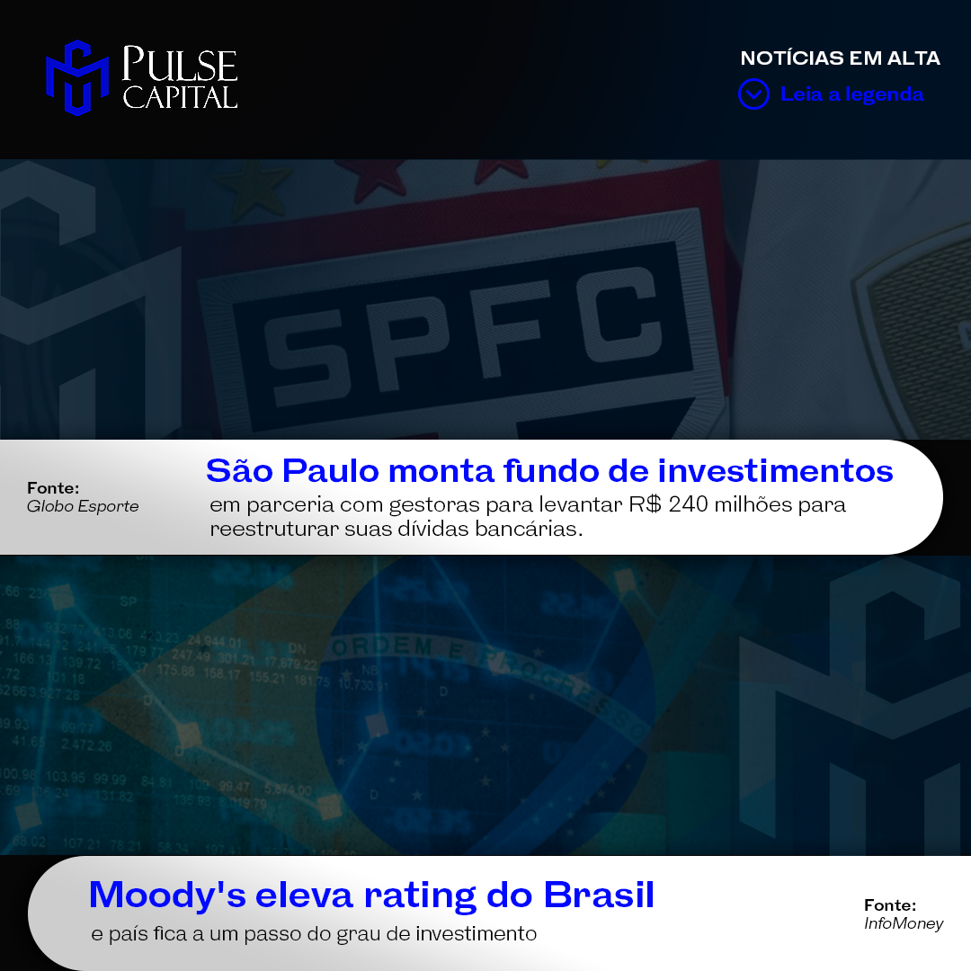 No momento, você está visualizando São Paulo monta fundo de investimentos e Moody’s eleva rating do Brasil