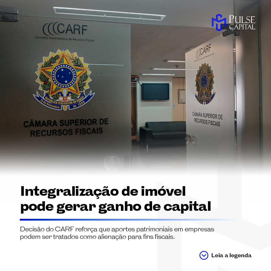 No momento, você está visualizando Integralização de imóvel pode gerar ganho de capital